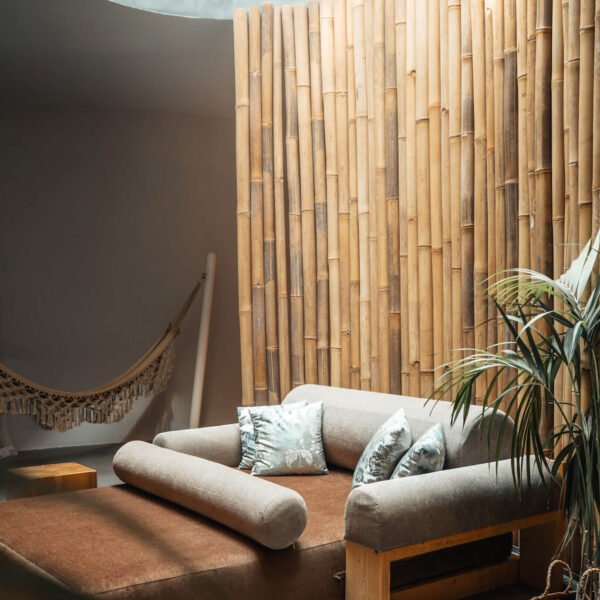 Natural bamboo fence